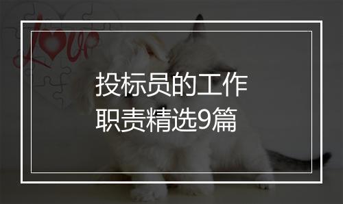 投标员的工作职责精选9篇