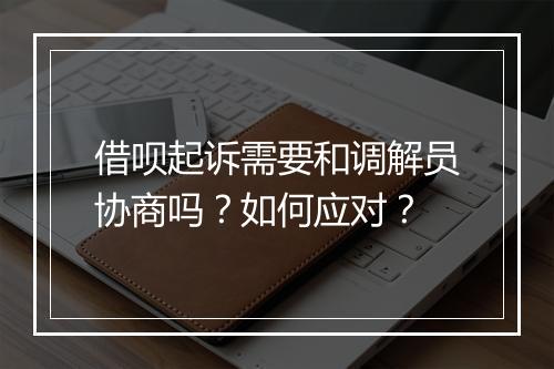 借呗起诉需要和调解员协商吗？如何应对？