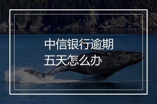 中信银行逾期五天怎么办