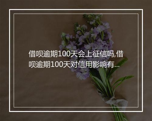 借呗逾期100天会上征信吗,借呗逾期100天对信用影响有多大