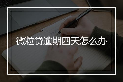 微粒贷逾期四天怎么办