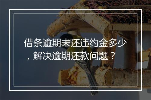 借条逾期未还违约金多少，解决逾期还款问题？