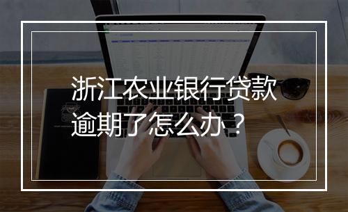 浙江农业银行贷款逾期了怎么办？