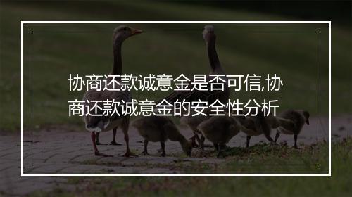 协商还款诚意金是否可信,协商还款诚意金的安全性分析