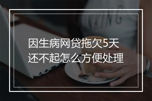 因生病网贷拖欠5天还不起怎么方便处理