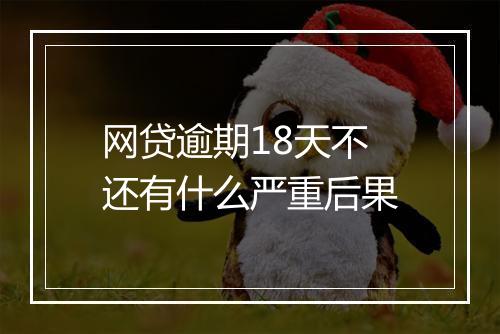 网贷逾期18天不还有什么严重后果