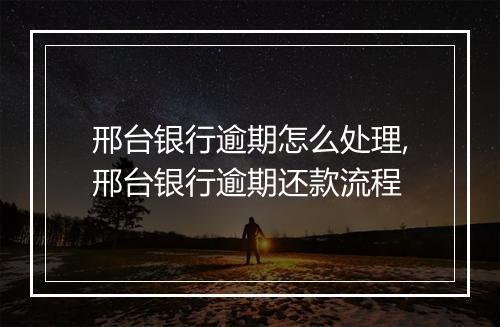 邢台银行逾期怎么处理,邢台银行逾期还款流程