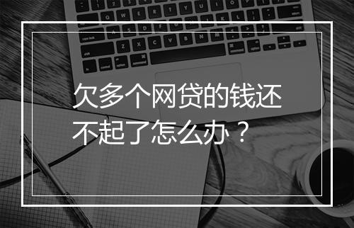 欠多个网贷的钱还不起了怎么办？