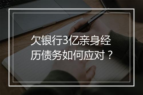 欠银行3亿亲身经历债务如何应对？