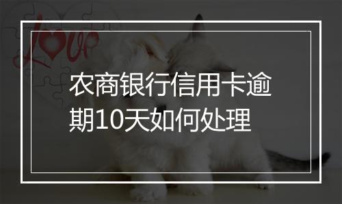 农商银行信用卡逾期10天如何处理