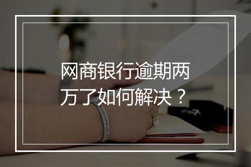 网商银行逾期两万了如何解决？
