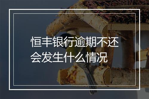 恒丰银行逾期不还会发生什么情况