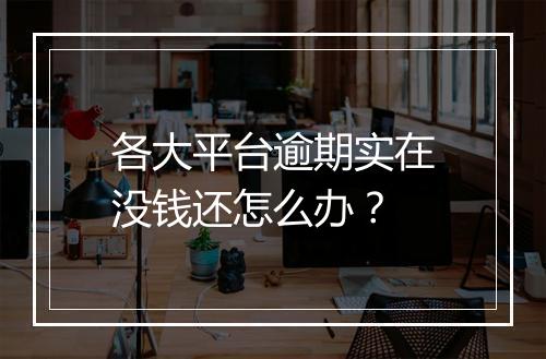 各大平台逾期实在没钱还怎么办？