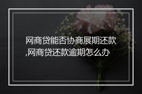 网商贷能否协商展期还款,网商贷还款逾期怎么办