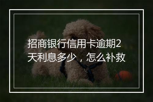 招商银行信用卡逾期2天利息多少，怎么补救