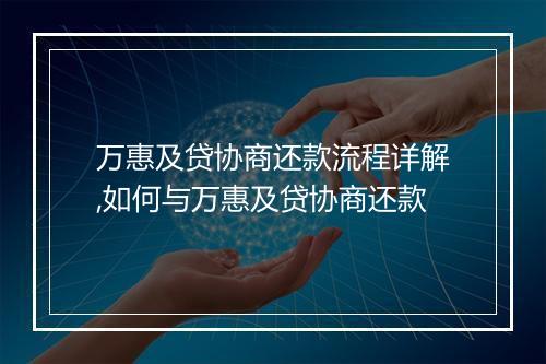 万惠及贷协商还款流程详解,如何与万惠及贷协商还款