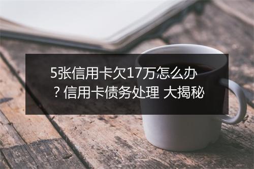 5张信用卡欠17万怎么办？信用卡债务处理 大揭秘