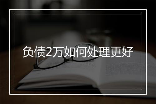 负债2万如何处理更好