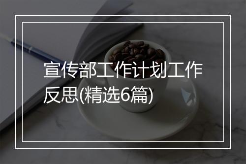宣传部工作计划工作反思(精选6篇)