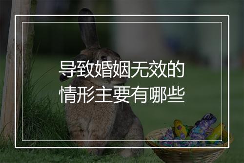 导致婚姻无效的情形主要有哪些