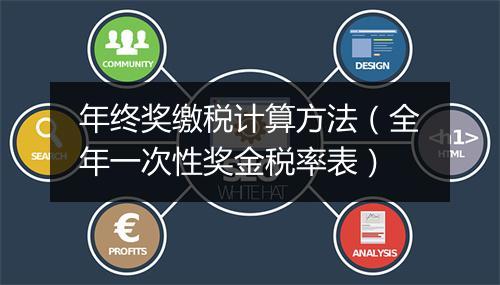 年终奖缴税计算方法（全年一次性奖金税率表）
