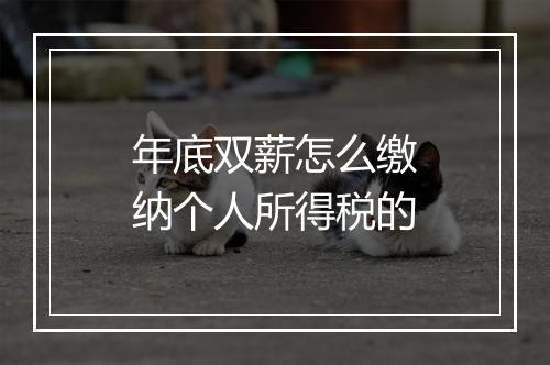 年底双薪怎么缴纳个人所得税的