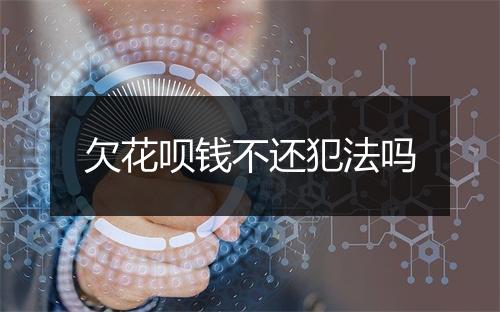 欠花呗钱不还犯法吗