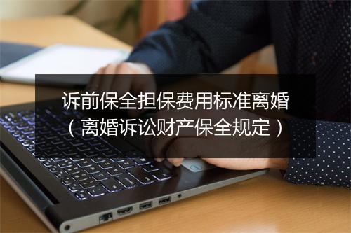 诉前保全担保费用标准离婚（离婚诉讼财产保全规定）