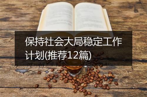 保持社会大局稳定工作计划(推荐12篇)