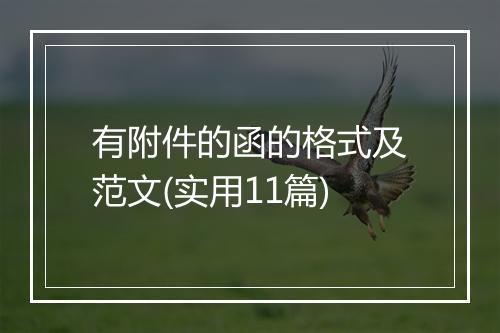 有附件的函的格式及范文(实用11篇)