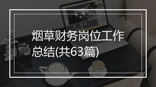 烟草财务岗位工作总结(共63篇)
