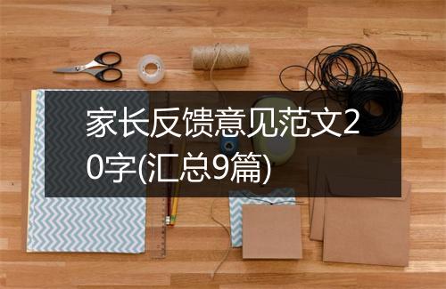 家长反馈意见范文20字(汇总9篇)