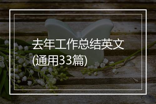 去年工作总结英文(通用33篇)