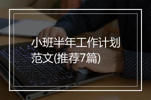 小班半年工作计划范文(推荐7篇)