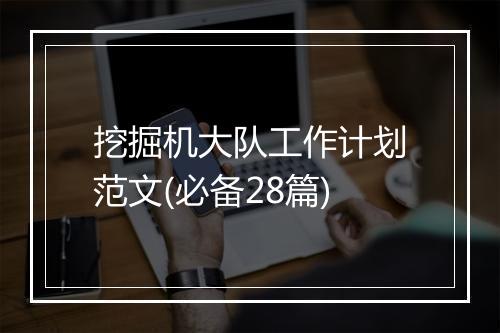 挖掘机大队工作计划范文(必备28篇)