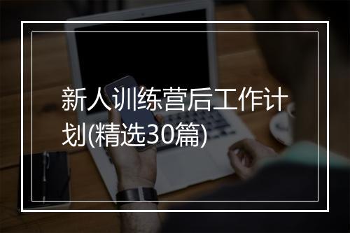 新人训练营后工作计划(精选30篇)