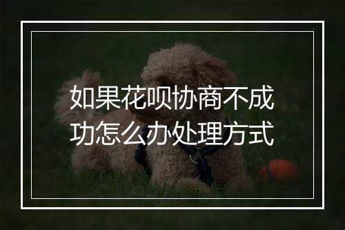 如果花呗协商不成功怎么办处理方式