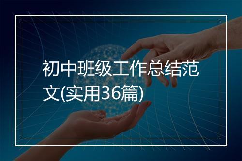 初中班级工作总结范文(实用36篇)