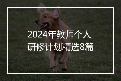 2024年教师个人研修计划精选8篇