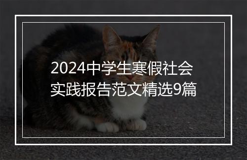 2024中学生寒假社会实践报告范文精选9篇