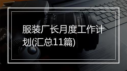 服装厂长月度工作计划(汇总11篇)
