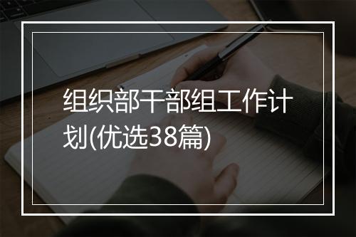 组织部干部组工作计划(优选38篇)