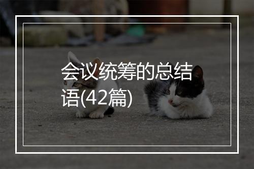 会议统筹的总结语(42篇)