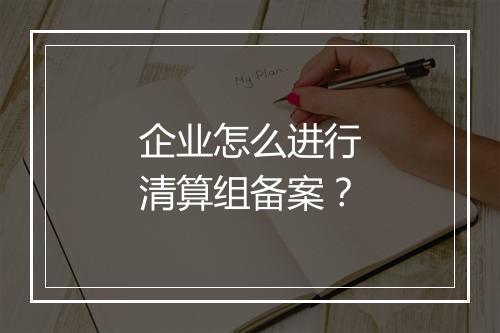 企业怎么进行清算组备案？