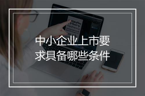 中小企业上市要求具备哪些条件