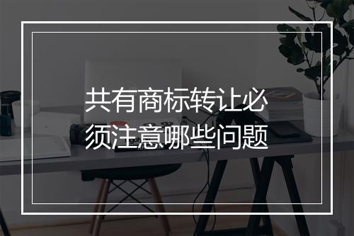 共有商标转让必须注意哪些问题