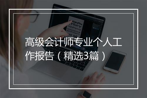 高级会计师专业个人工作报告（精选3篇）