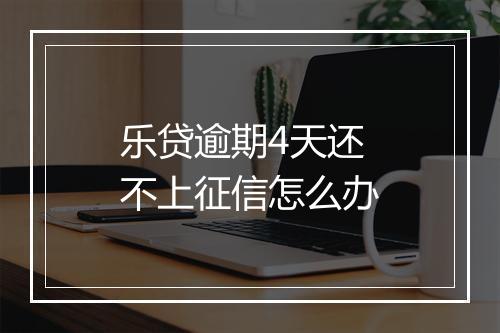 乐贷逾期4天还不上征信怎么办
