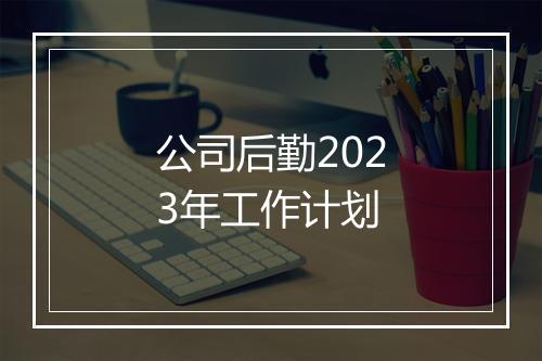 公司后勤2023年工作计划