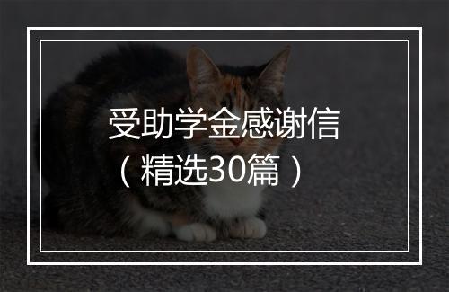 受助学金感谢信（精选30篇）